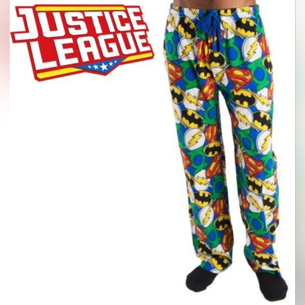 Justice League DC Comics Men's Blue Knit Lounge Sleep Pants Size Medium - UGC
